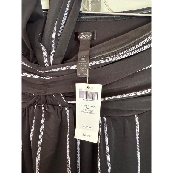 Soma Black & White Convertible Halter Maxi Length Dress Size Medium NWT - Picture 5 of 10